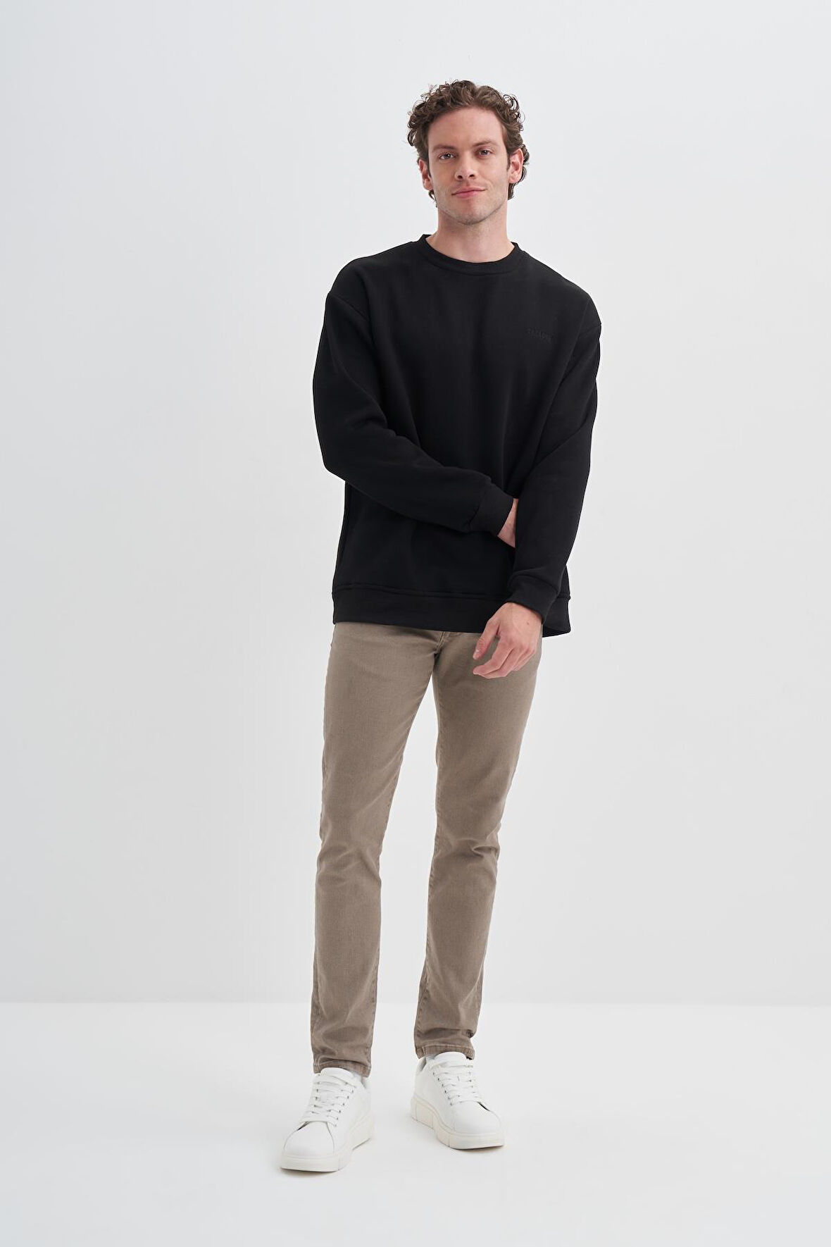 Cazador ERKEK OS CAZ 5229 3 İPLİK SWEAT SIYAH
