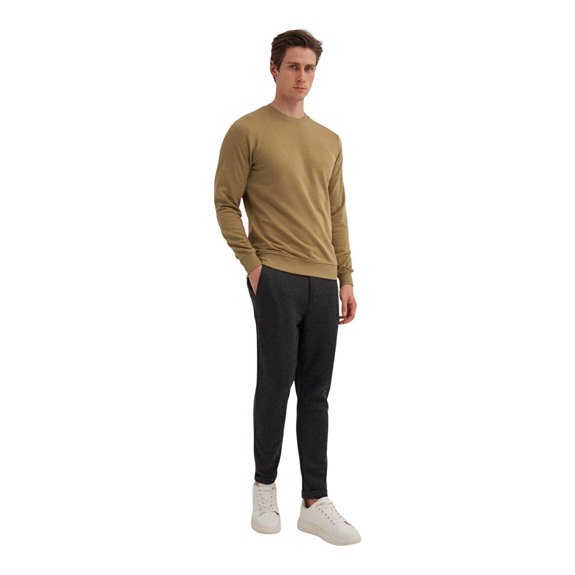 Erkek Yuvarlak Yaka Sweatshirt