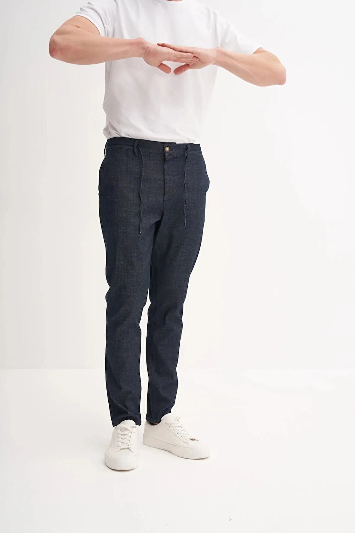 Cazador Jogger Denim Pantolon Beli Bağcıklı Düz Paça 810