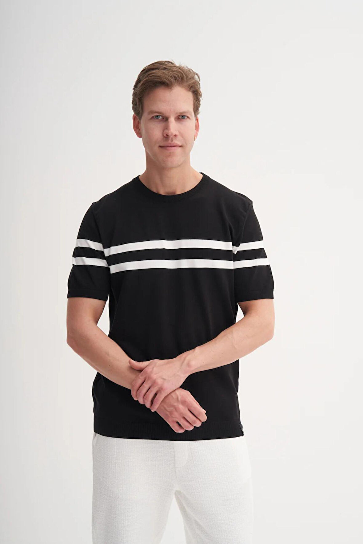 Cazador 3036 Erkek Bisiklet Yaka Triko T-Shirt