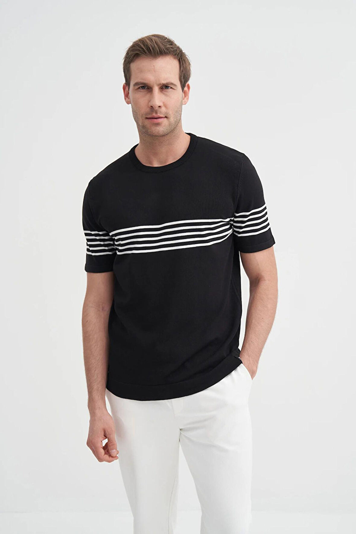 Cazador 3040 Erkek Bisiklet Yaka Triko T-Shirt