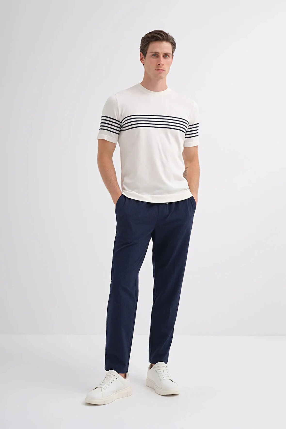 CAZADOR 3040 BISIKLET YAKA TRİKO TİŞÖRT ERKEK EKRU 