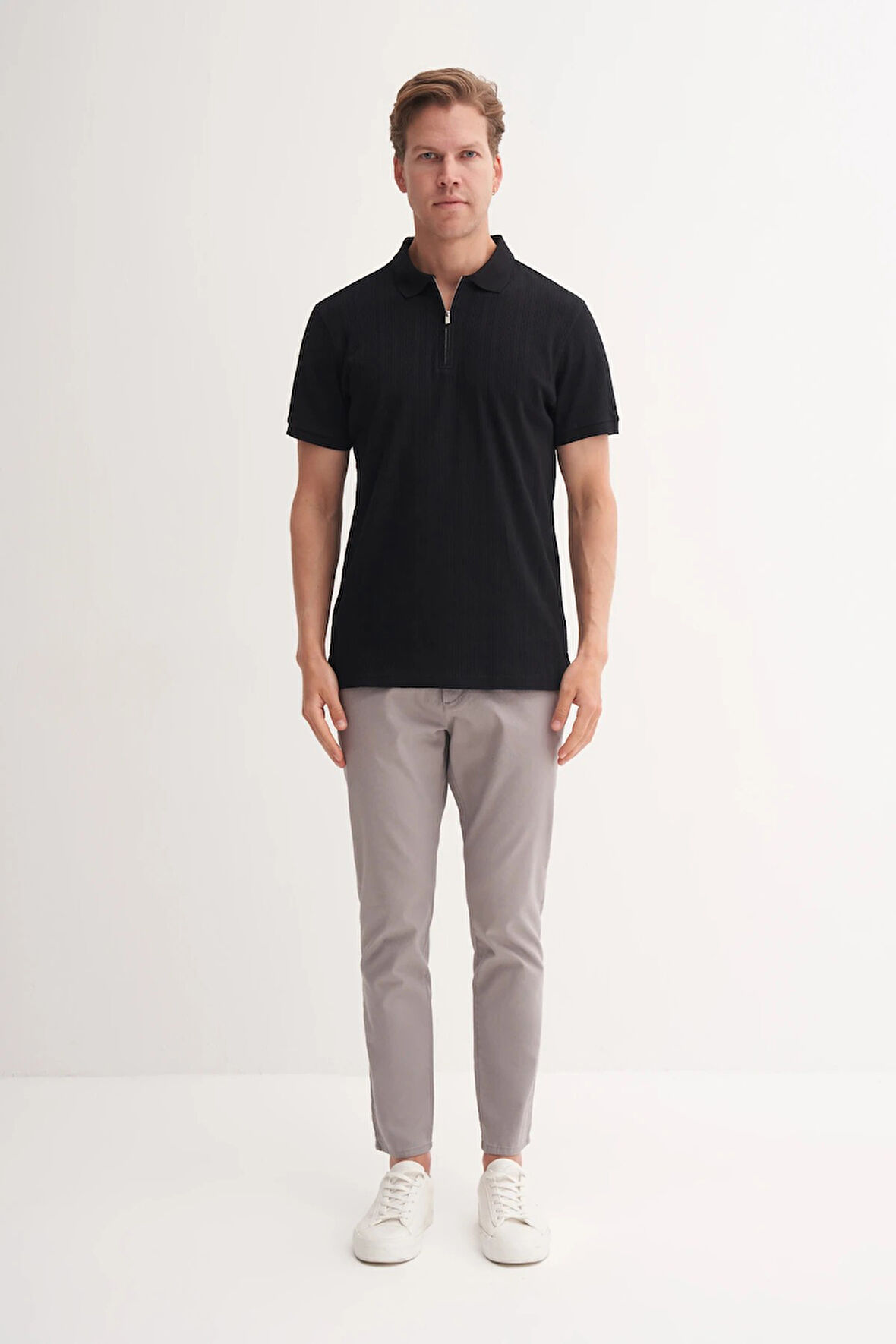 Cazador Polo Yaka Regular Fit Pamuklu Dokulu Tişört 4122