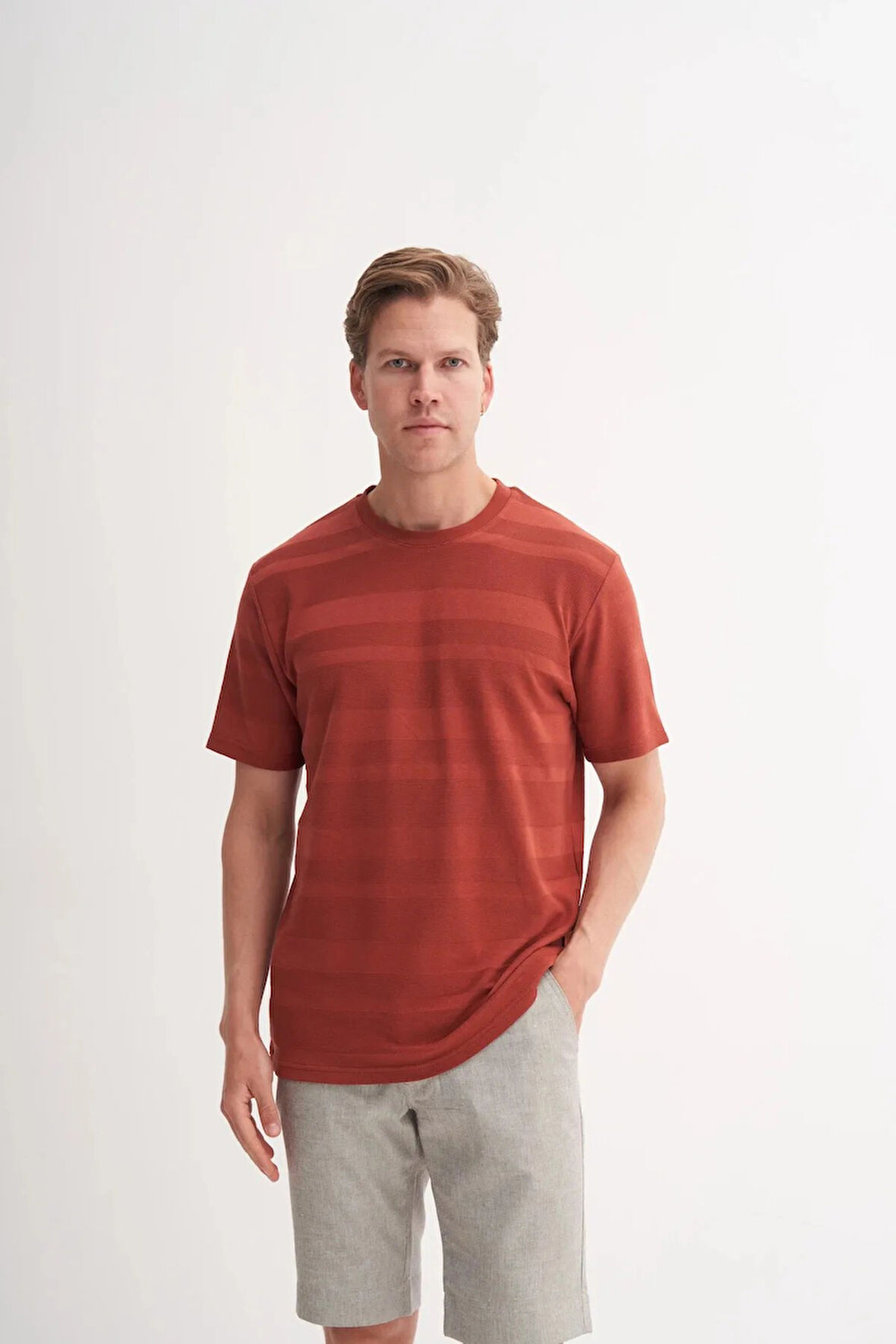 Cazador Bisiklet Yaka Regular Fit Örme Tişört 4123