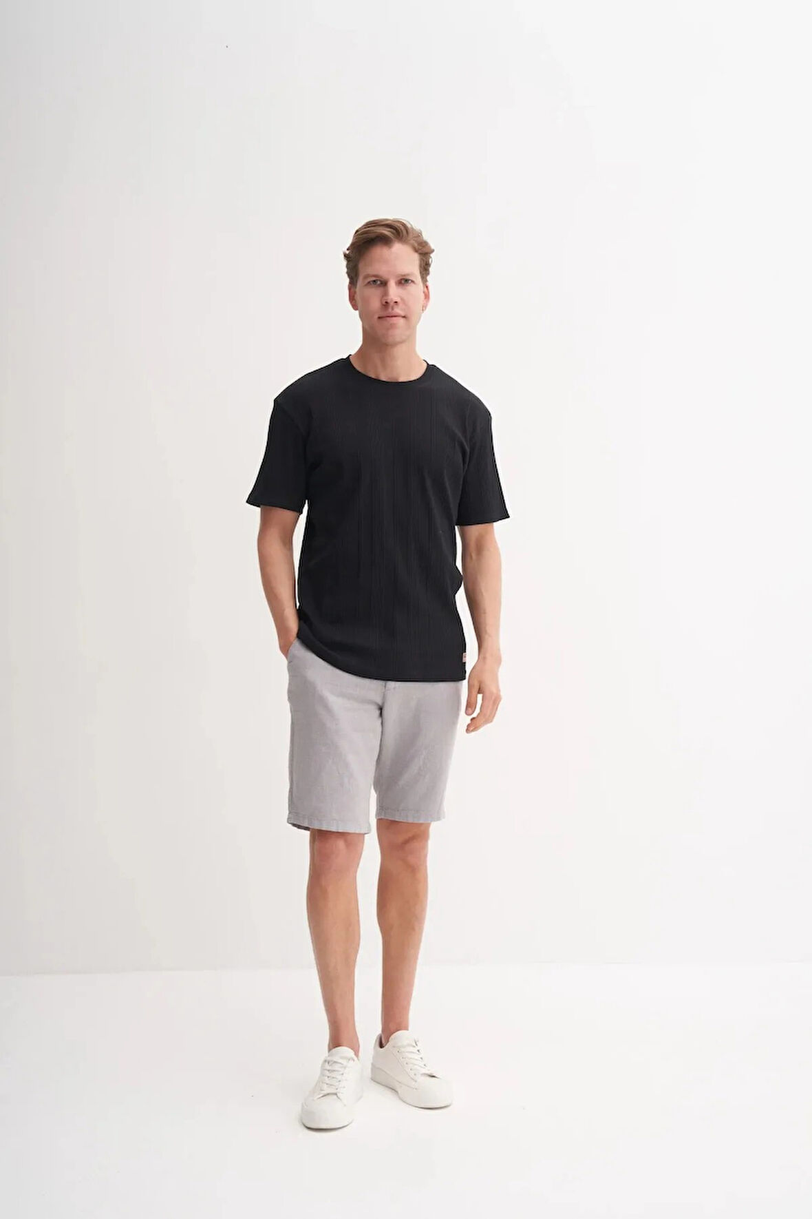 Cazador Bisiklet Yaka Slim Fit Likarlı Düz Tişört 4163