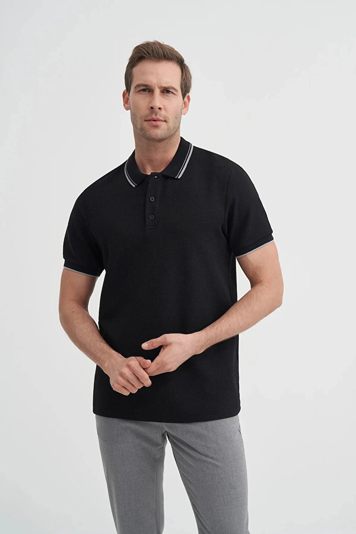 Cazador Slim Fit Bisiklet Yaka Waffle Yumuşak Dokulu Tişört