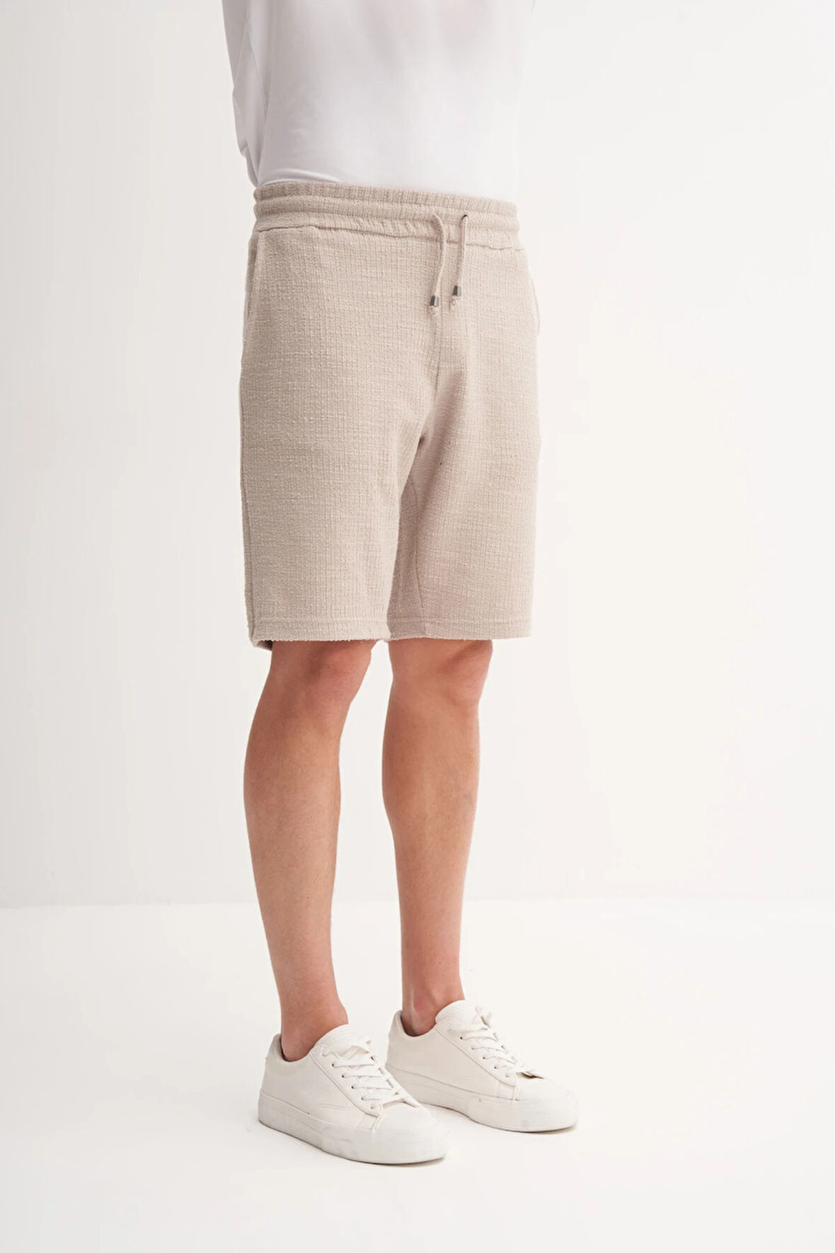 Cazador Jakarlı Regular Fit Örme Bermuda Şort 6073 Bej