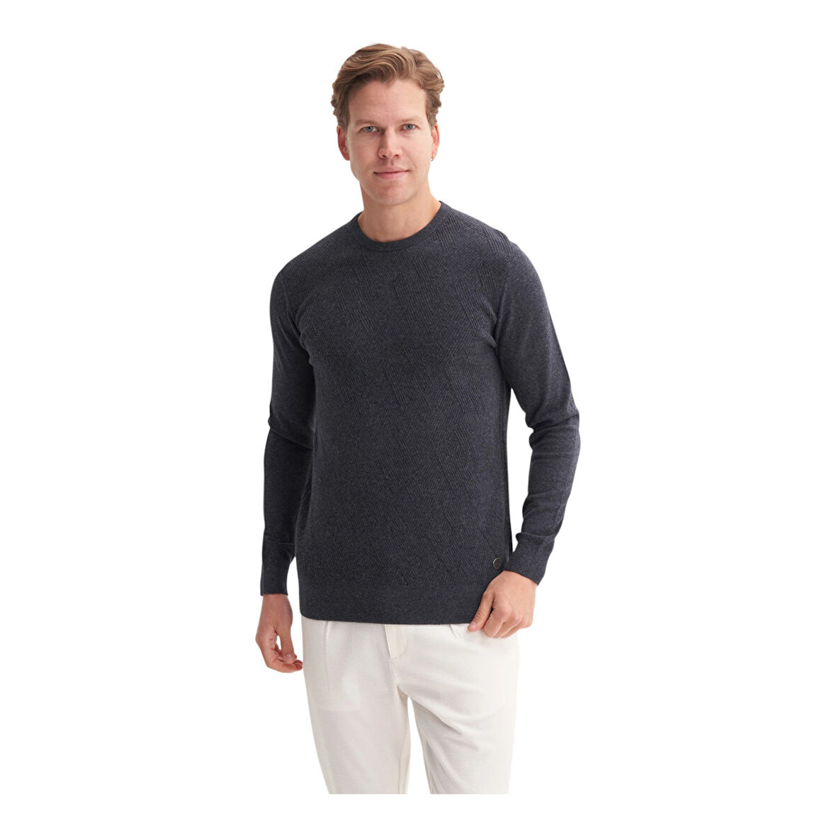 Slim Fit Soft Touch Basic Bisiklet Yaka Kazak-