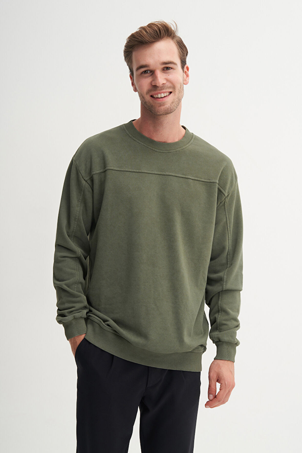 Caz 50390 Erkek Bisiklet Yaka Relax Fit Sweatshirt