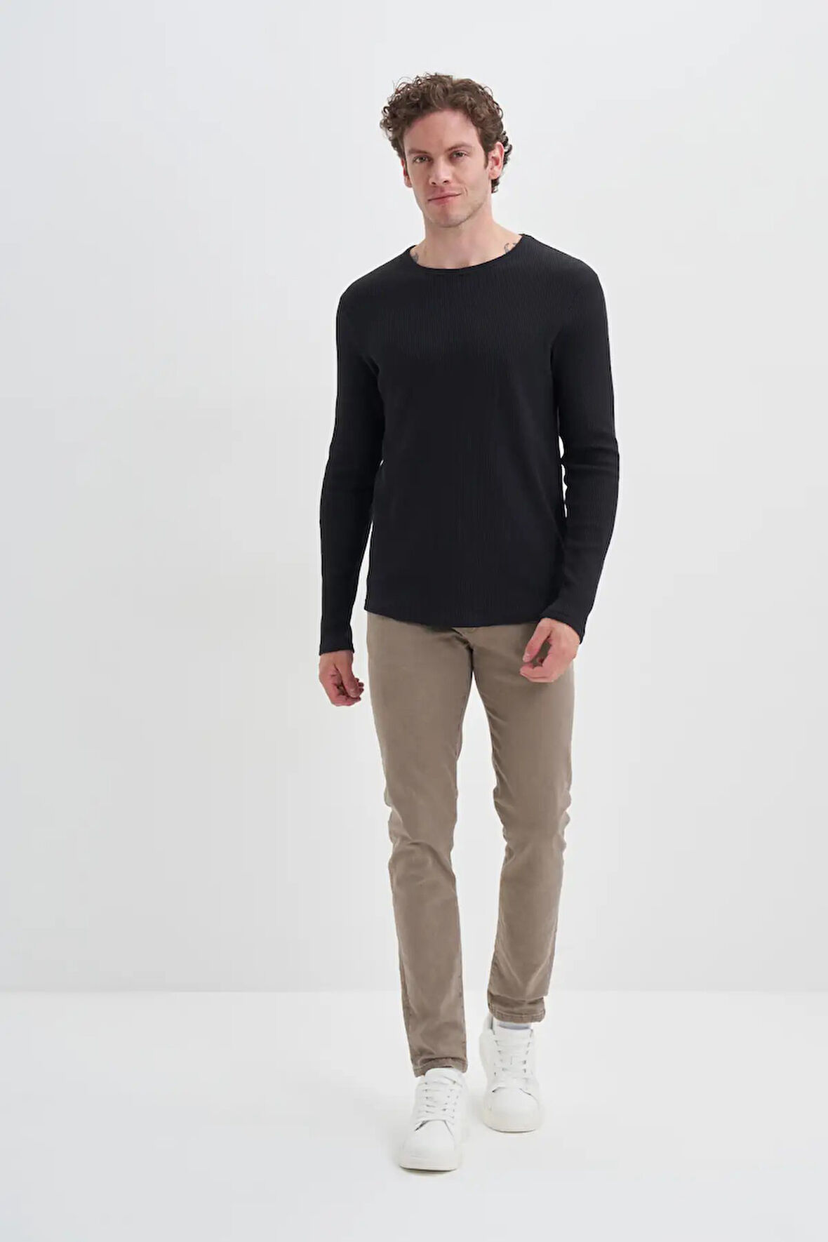 Cazador Waffle Rahat Kumaş %100 Pamuklu Slim Fit Sweatshirt-51640