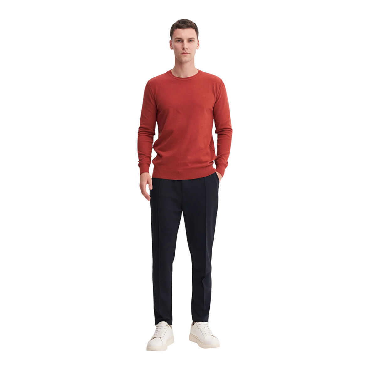 Slim Fit Soft Touch Basic Bisiklet Yaka Kazak-33155