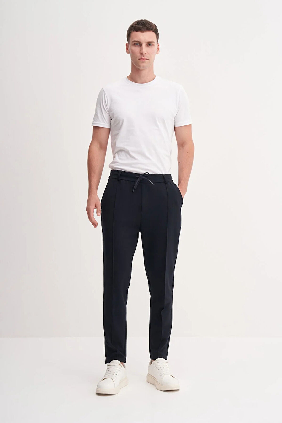 Erkek Slim Fit Scuba Kumaş Cepli Pamuklu Eşofman Altı