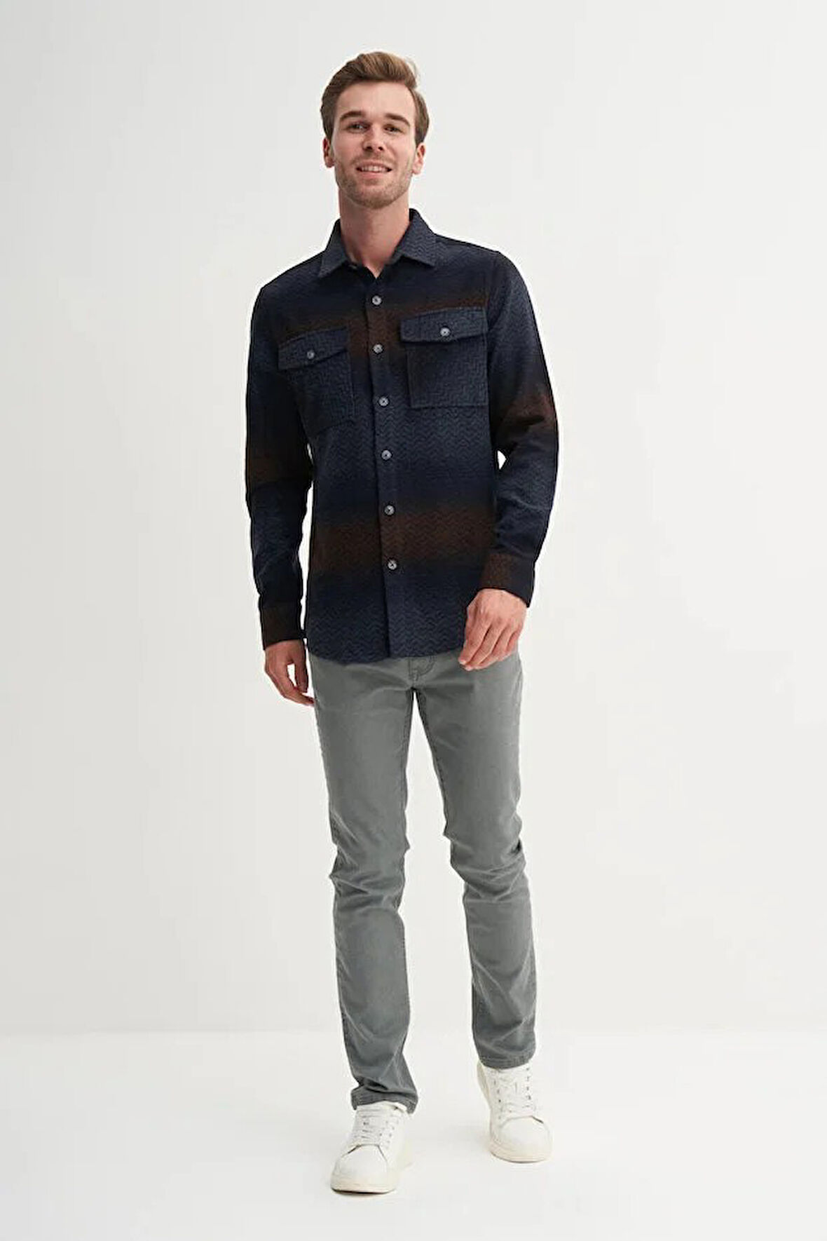 Cazador Regular Fit Cepli Oduncu Desenli Vintage Gömlek-23005