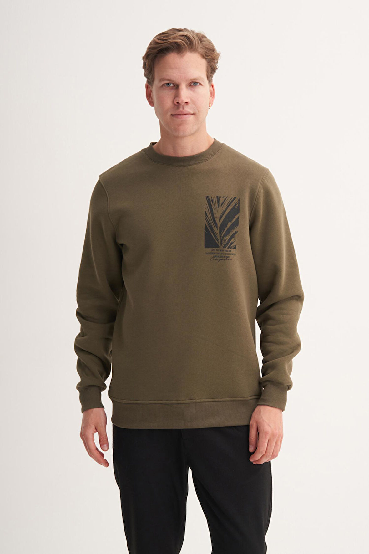 Cazador 53805 Erkek Bisiklet Yaka Sweatshirt