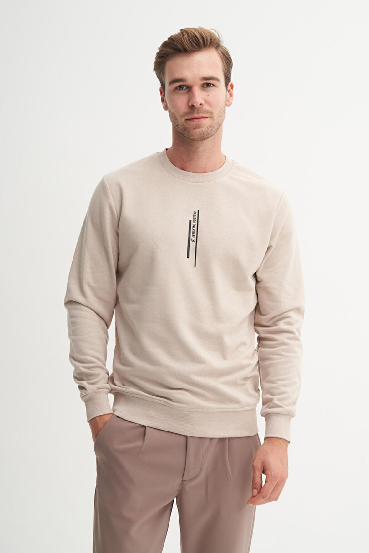 Cazador 54185 Erkek Bisiklet Yaka Sweatshirt