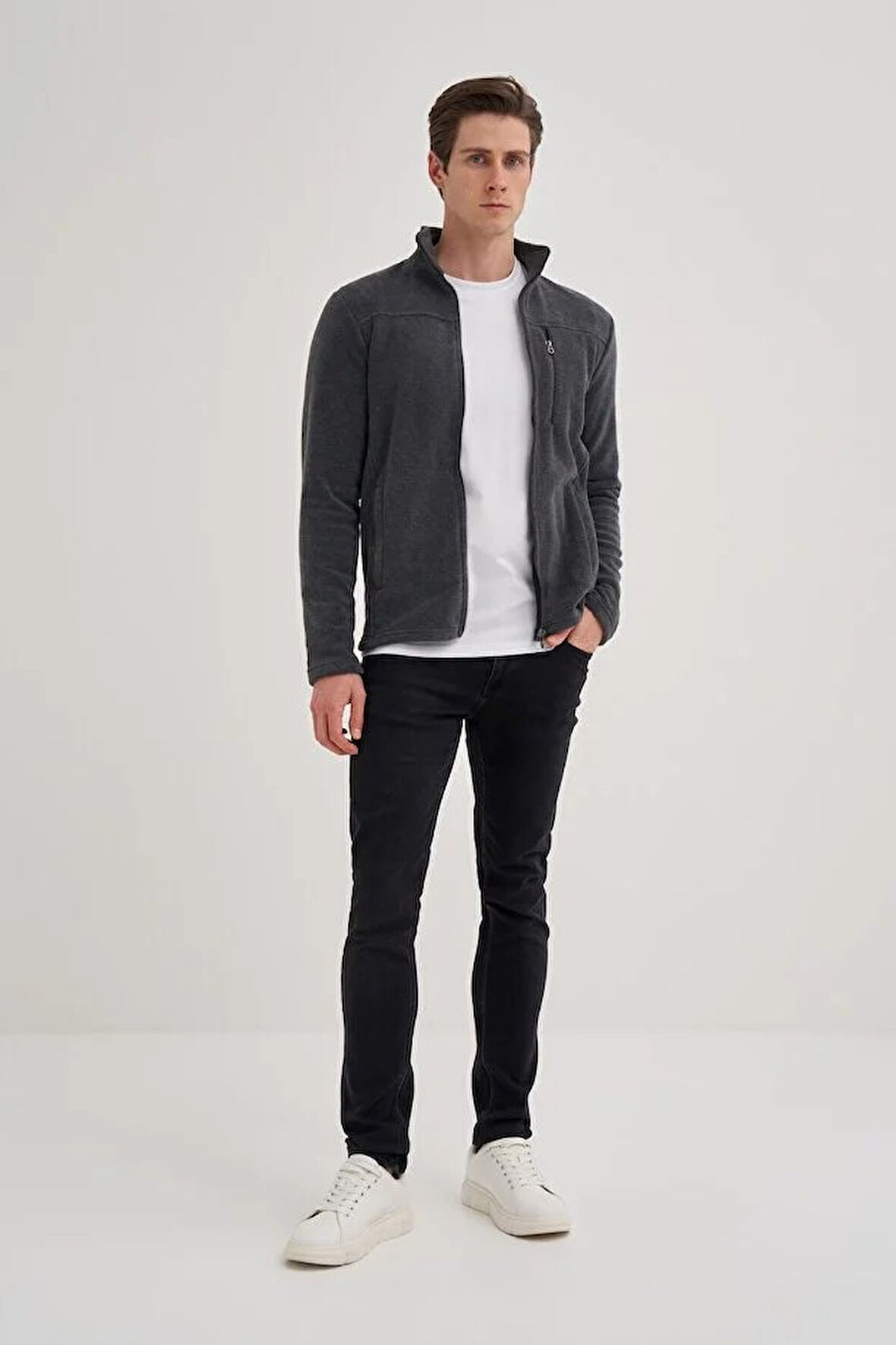 CAZ 56330 DİK YK. POLAR SWEAT HIRKA ANTRASİT