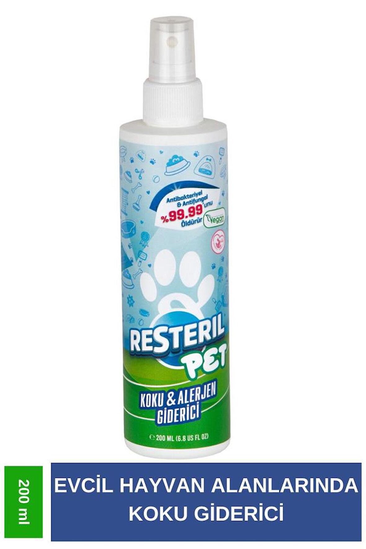 Vetürel Kedi Köpek Resteril Antialerjik Anti Koku Evcil Hayvan Hijyen Spreyi 200 ml