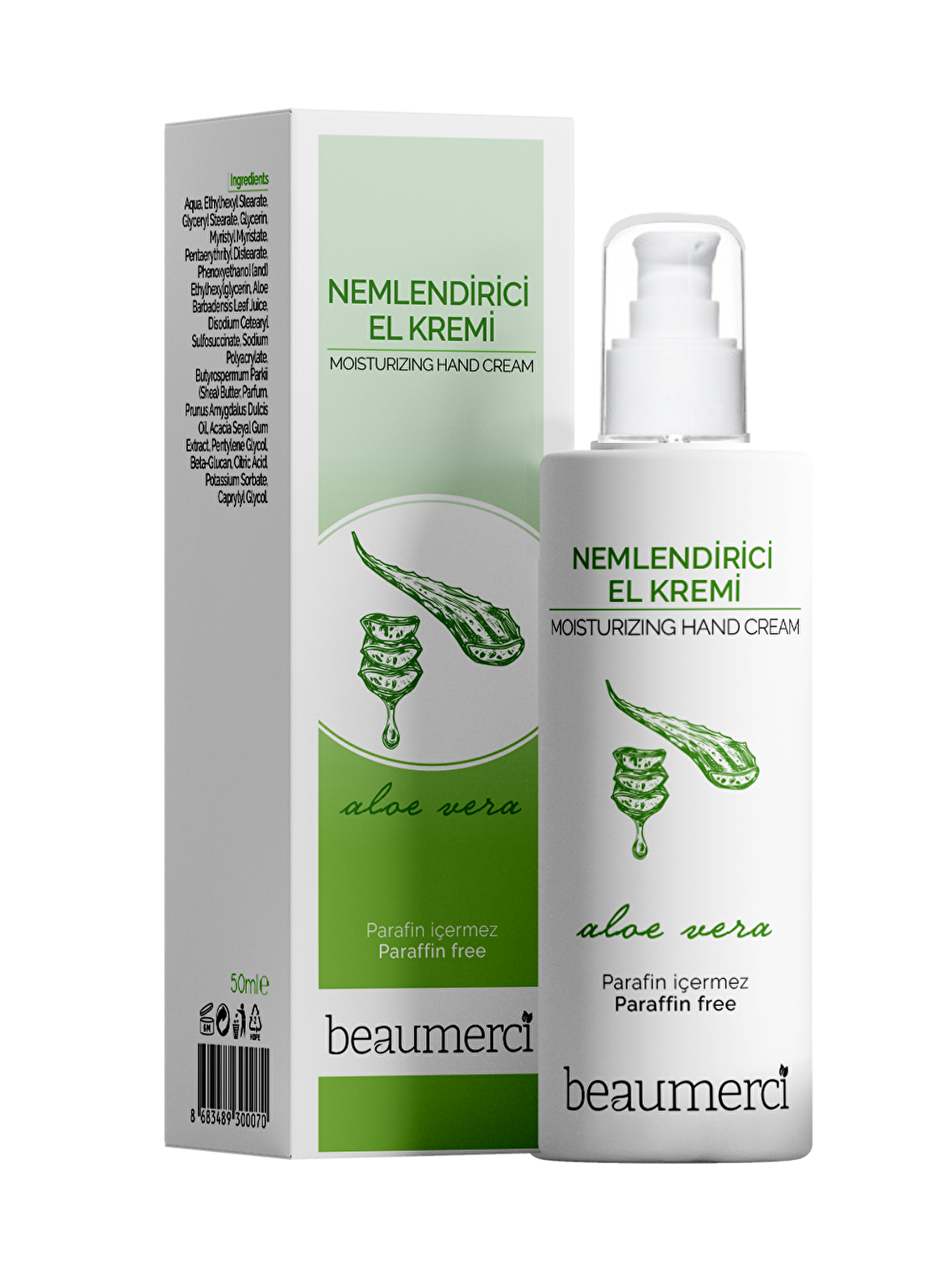 Beaumerci Vegan Kolajen & Aloe Vera Nemlendirici El Kremi 50 ml