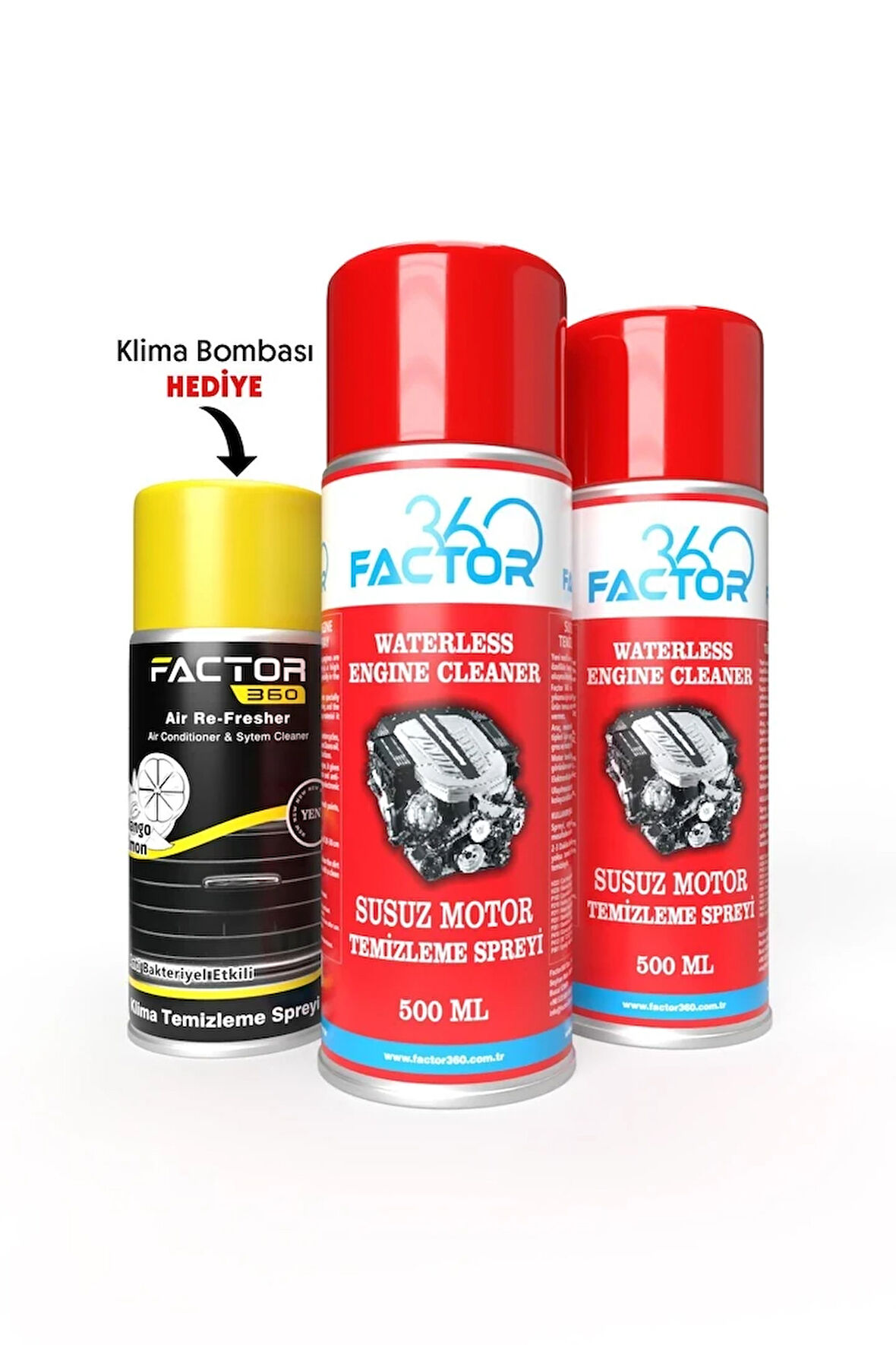 Factor360 Susuz Motor Temizleyici Sprey (Engine Cleaner) 2 Adet