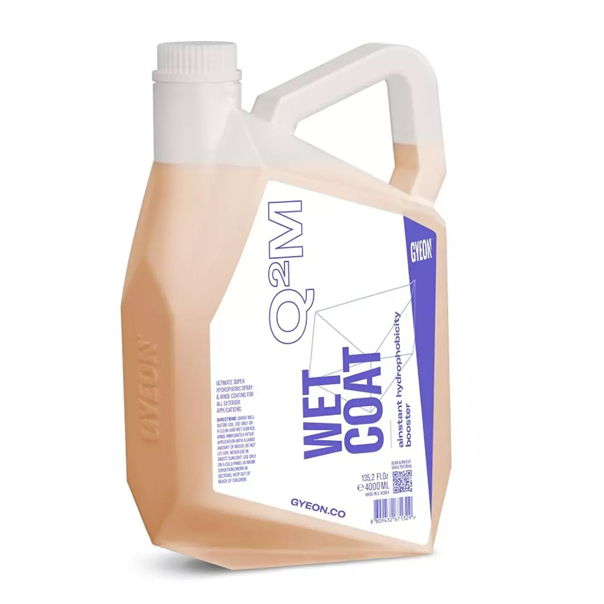 GYEON Q²M WetCoat Nano Boya Koruma Ve Seramik Sprey Hızlı Cila - 4000 ml -Su İtici Parlak Islak Cila