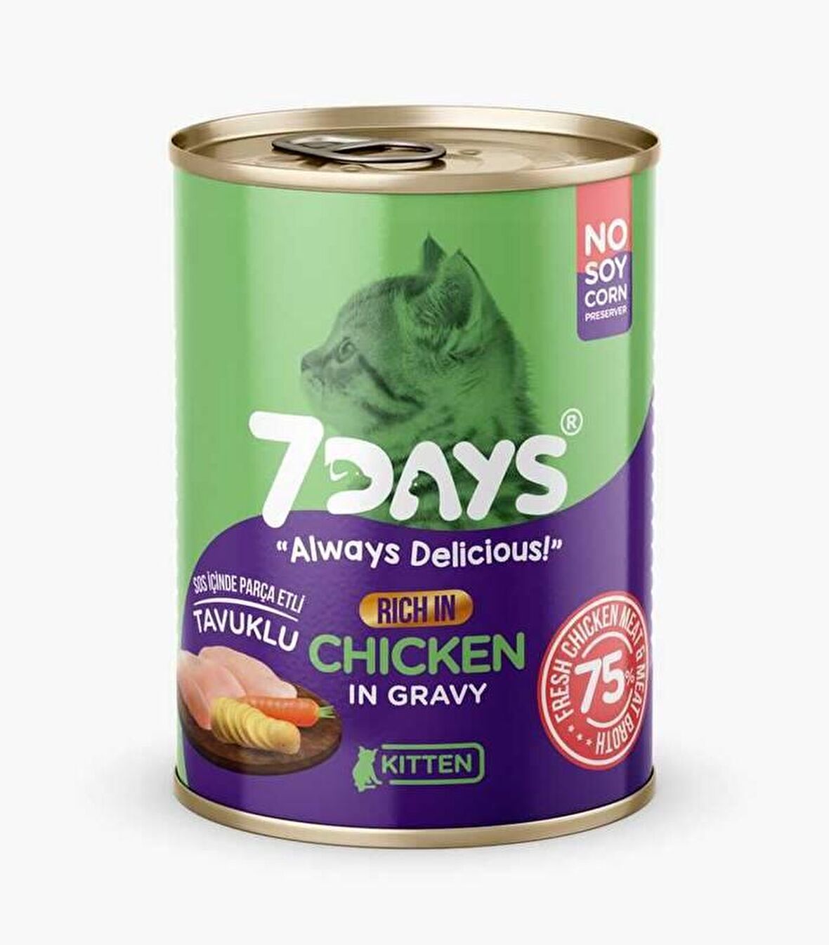 7 Days Taze Tavuk Etli Yavru Kedi Konservesi 415 Gram