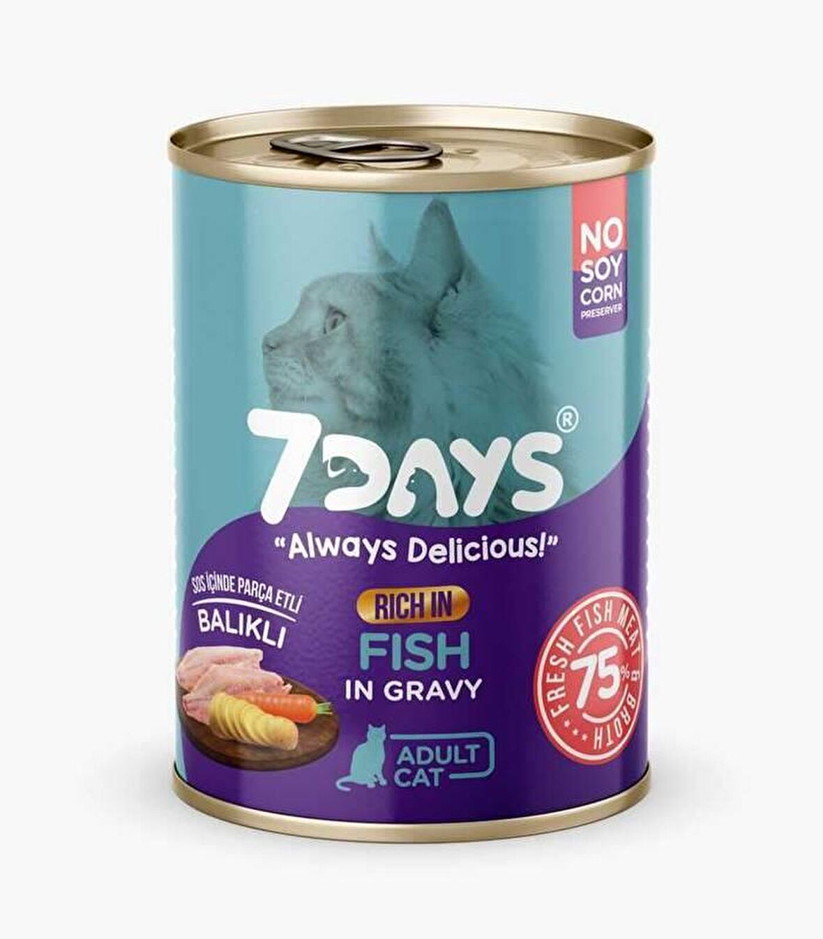 7 Days Taze Balık Etli Yetişkin Kedi Konservesi 415 Gr