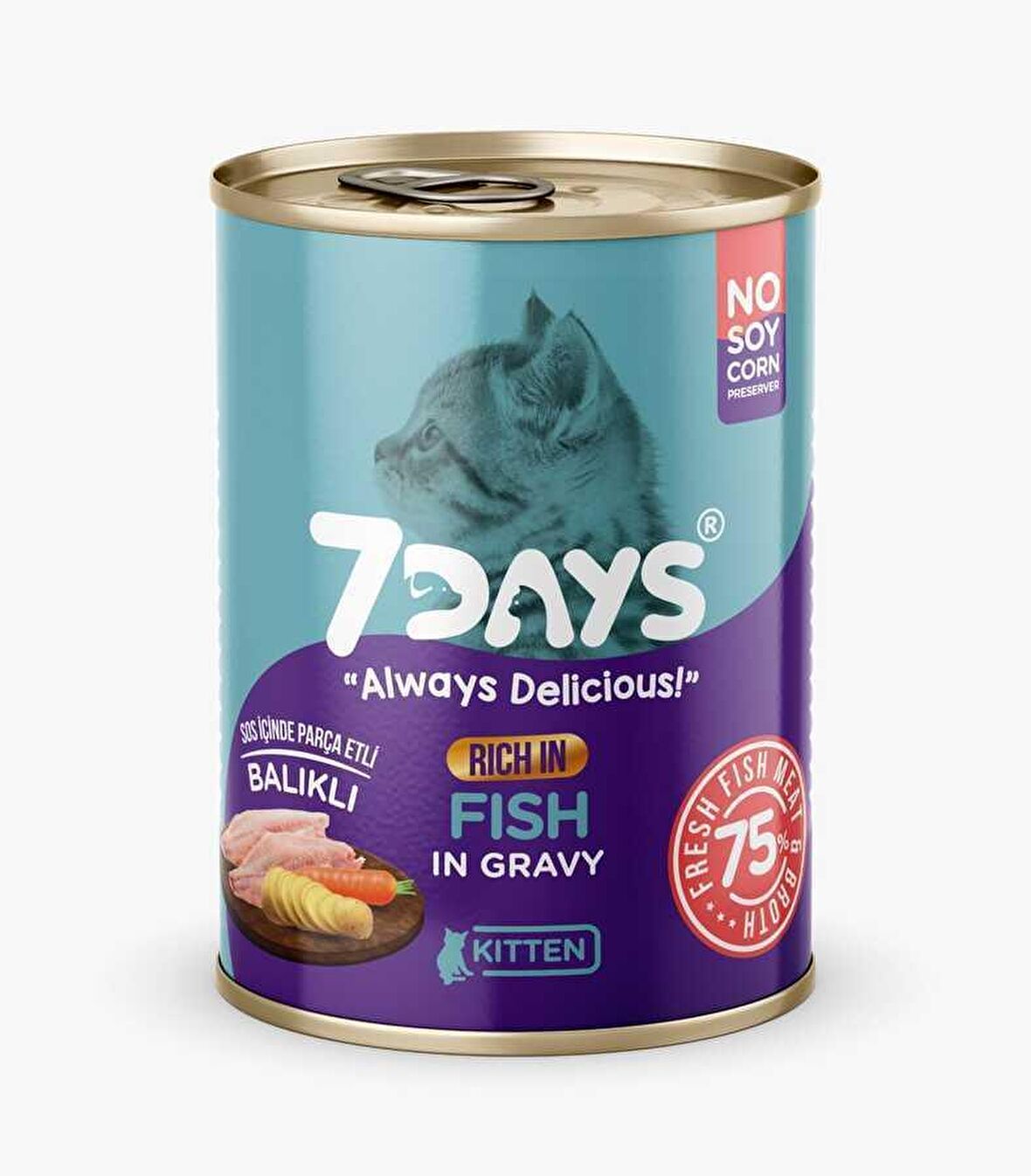 7 Days Taze Balık Etli Yavru Kedi Konservesi 415 Gr