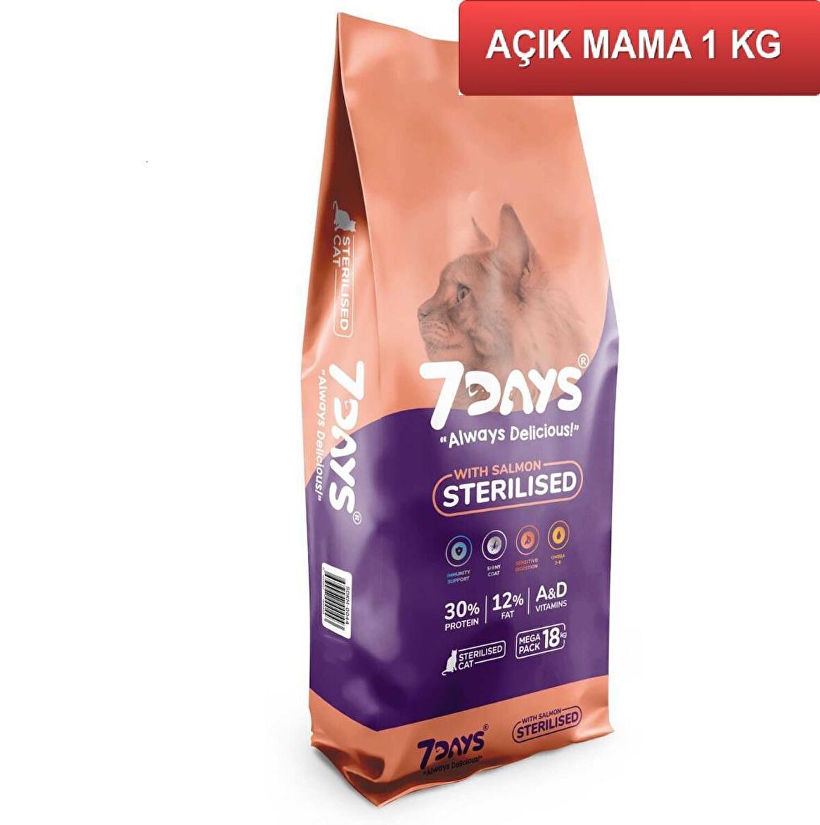 7 Days Balık Etli Kısırlaştırılmış Kedi Maması 1 Kg AÇIK