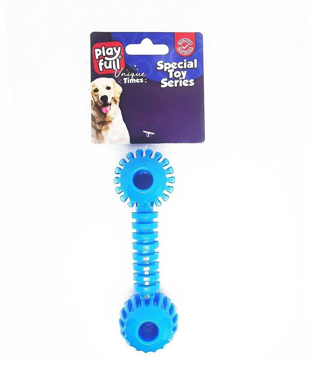 Playfull Dumbell Şeklinde Tırtıklı Köpek Oyuncağı 12x3.5 Cm