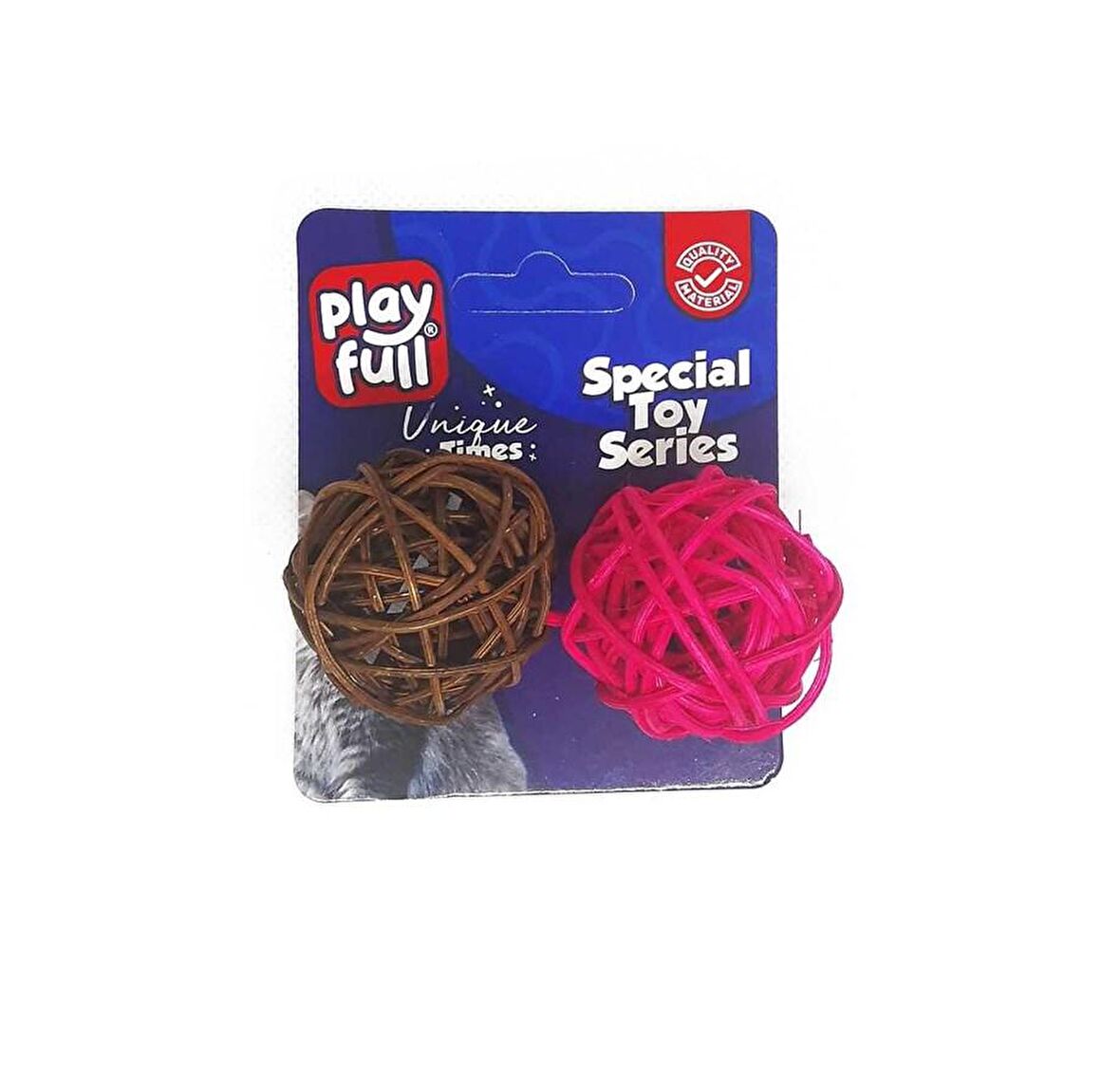 Playfull Top Şeklinde Kedi Oyuncağı 4 Cm 2'Li