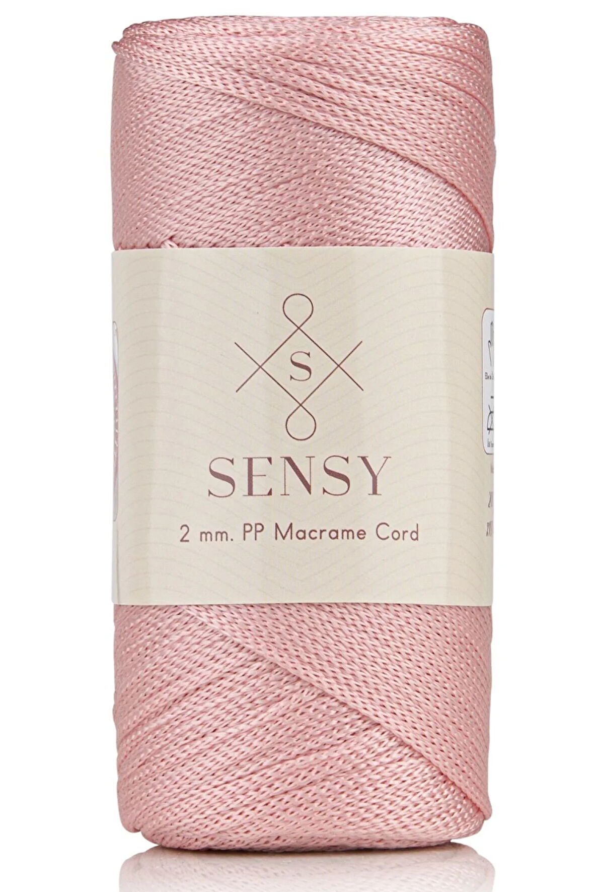 2 Mm - 200 gr Polyester Makrome Ipi Pembe 230 M Polyester Makrome Ip Supla Ip Ve Çanta Ipliği