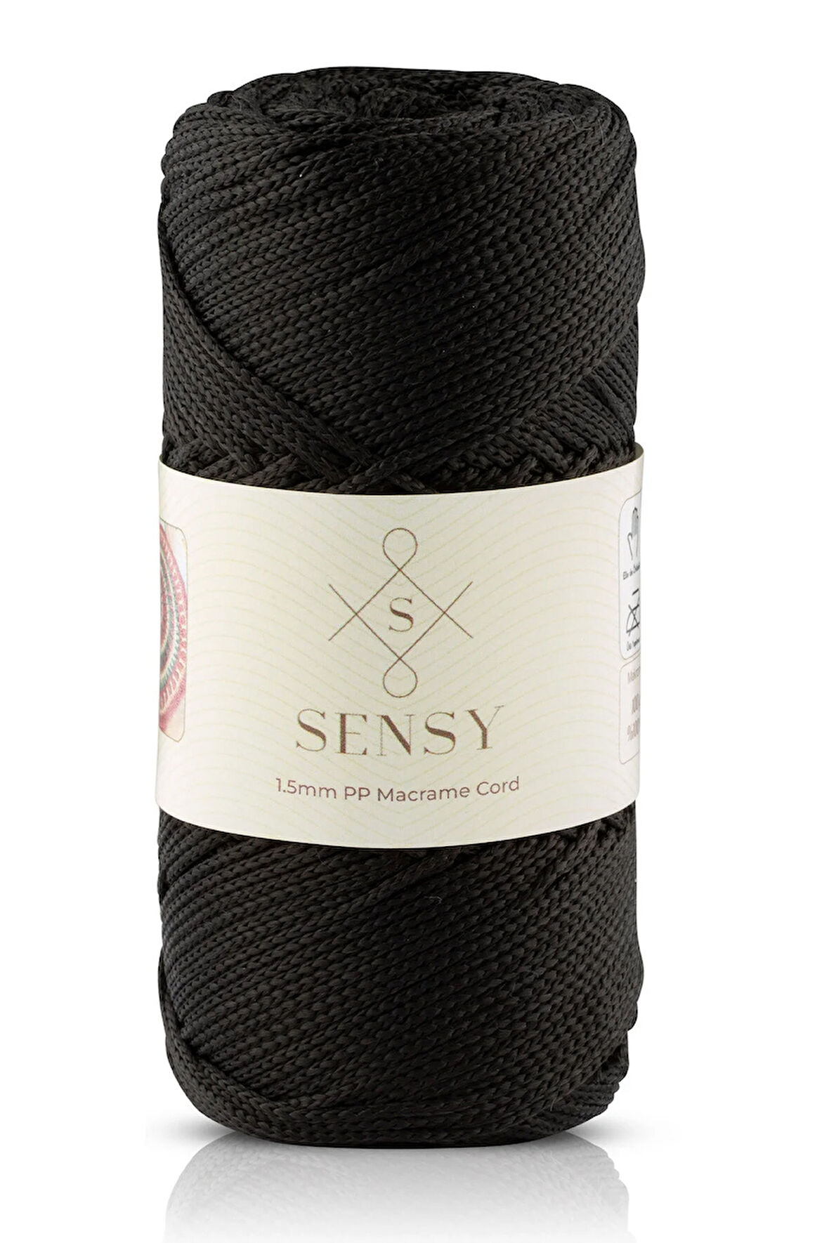 1.5 Mm - 100 gr Polyester Makrome Ipi Siyah 150 M Polyester Makrome Ip Supla Ip Ve Çanta Ipliği