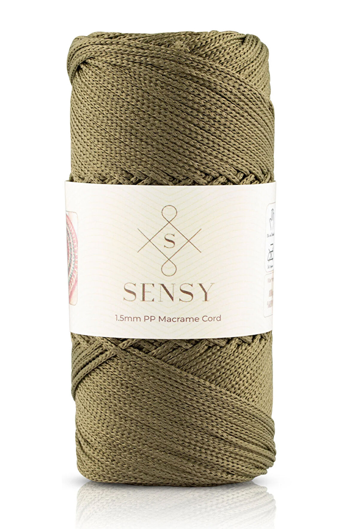 1.5 Mm - 100 gr Polyester Makrome İpi Haki 150 M Polyester Makrome Ip Supla Ip Ve Çanta Ipliği