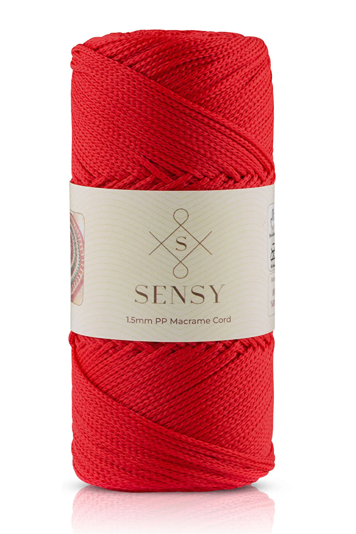 1.5 Mm - 100 gr Polyester Makrome Ipi Kırmızı 150 M Polyester Makrome Ip Supla Ip Ve Çanta Ipliği