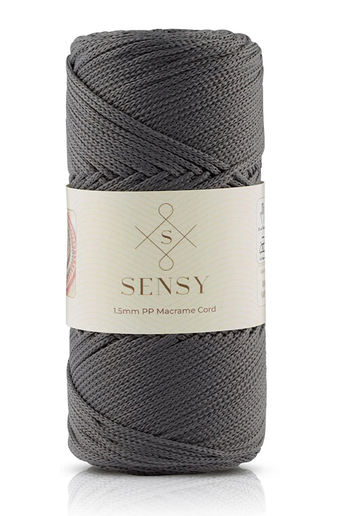 1.5 Mm - 100 gr Polyester Makrome Ipi Koyu Gri 150 M Polyester Makrome Ip Supla Ip Ve Çanta Ipliği