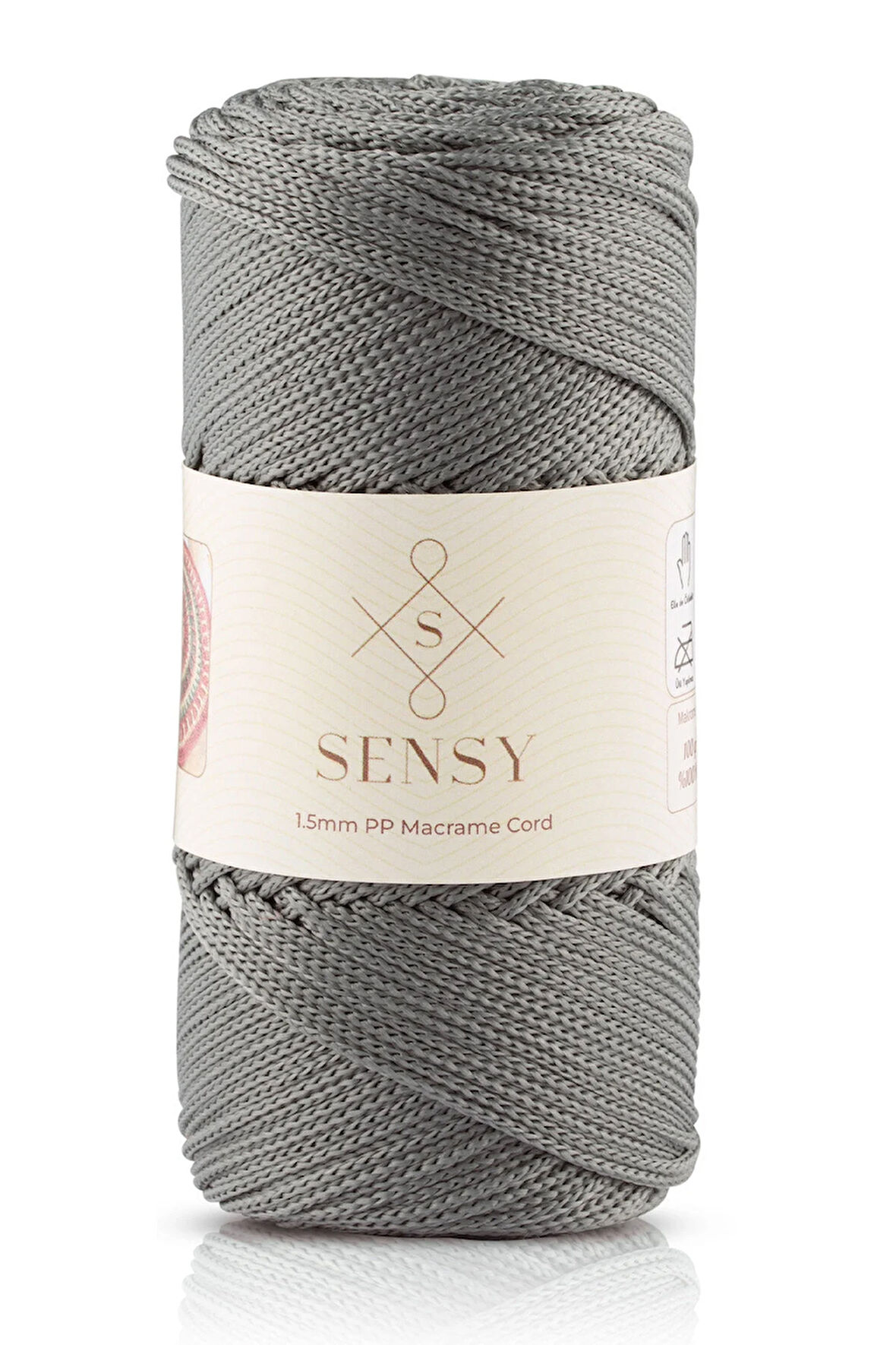 1.5 Mm - 100 gr Polyester Makrome Ipi Gri 150 M Polyester Makrome Ip Supla Ip Ve Çanta Ipliği