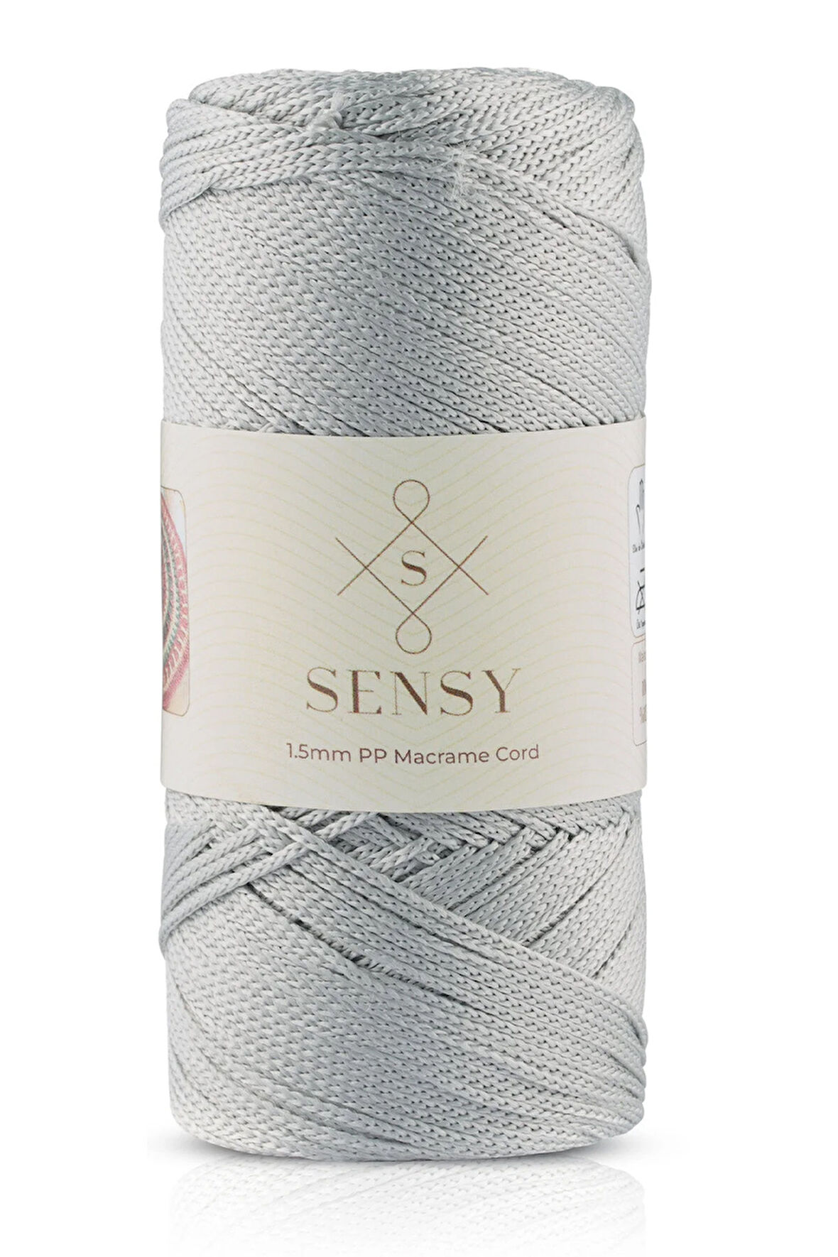 1.5 Mm - 100 gr Polyester Makrome Ipi Açık Gri 150 M Polyester Makrome Ip Supla Ip Ve Çanta Ipliği