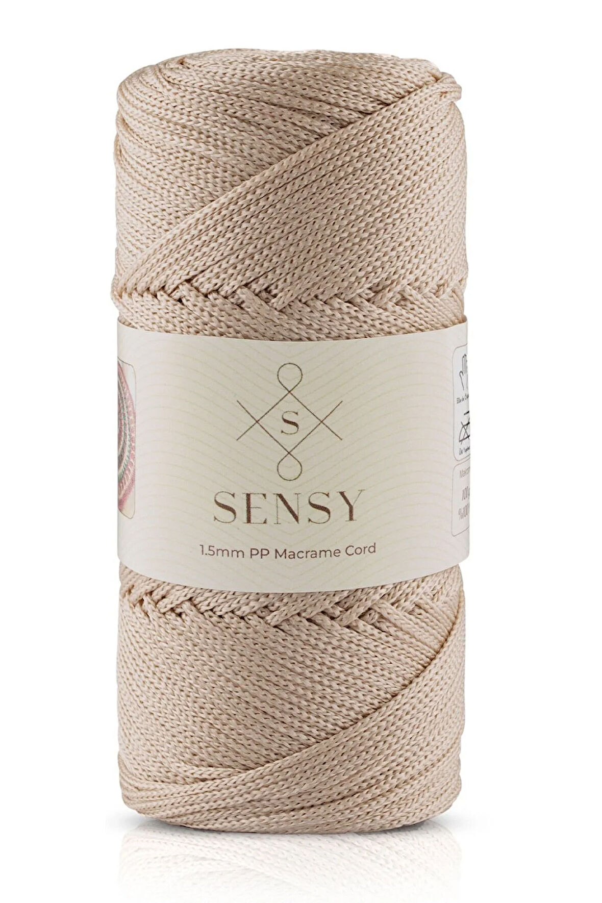 1.5 Mm - 100 gr Polyester Makrome Ipi Sütlü Kahve 150 M Polyester Makrome Ip Supla Ip Ve Çanta Ipi