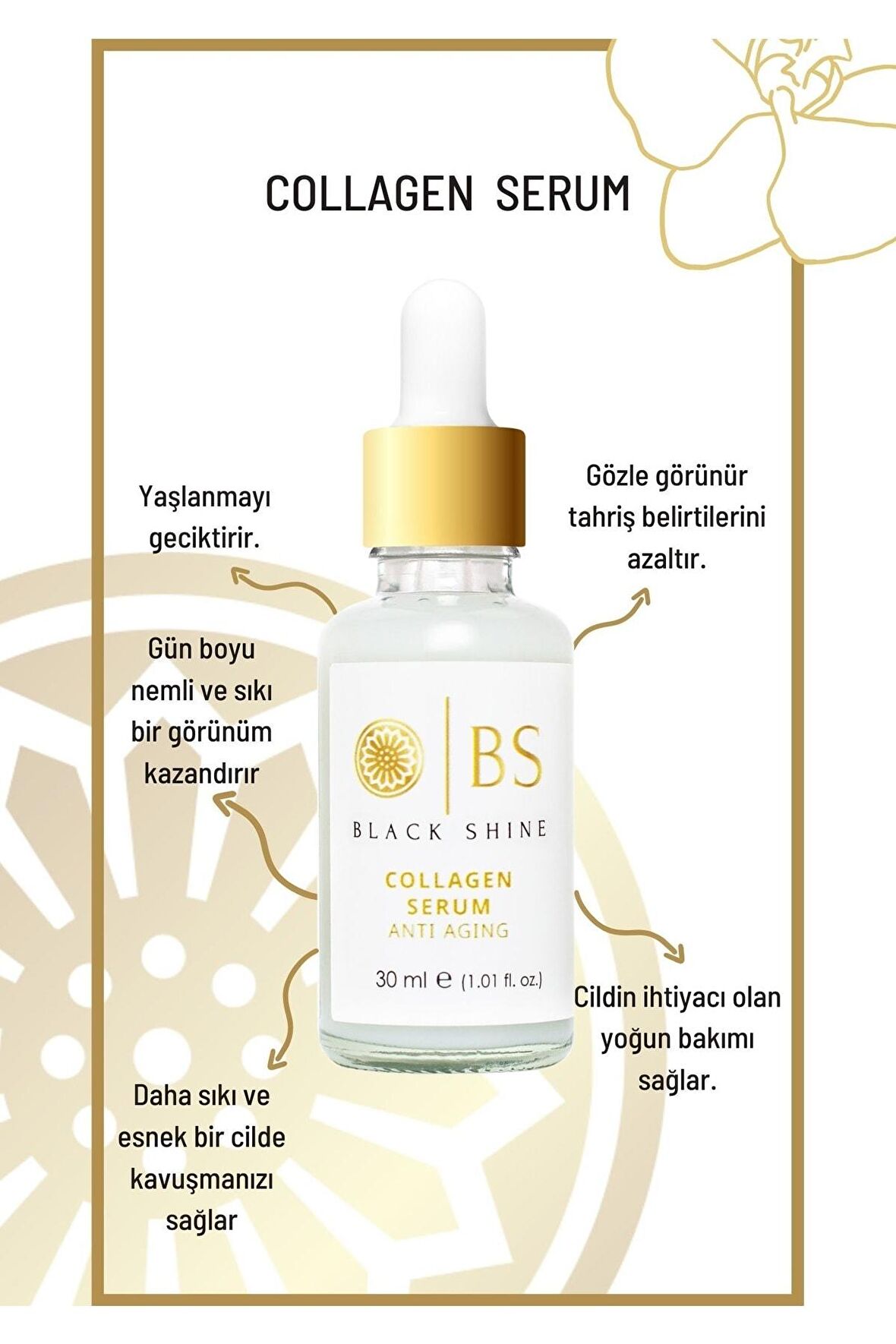 Black Shine BS Yaşlanma Karşıtı Canlandırıcı Collagen Kolajen Serum 30 ml BYXKRM0027