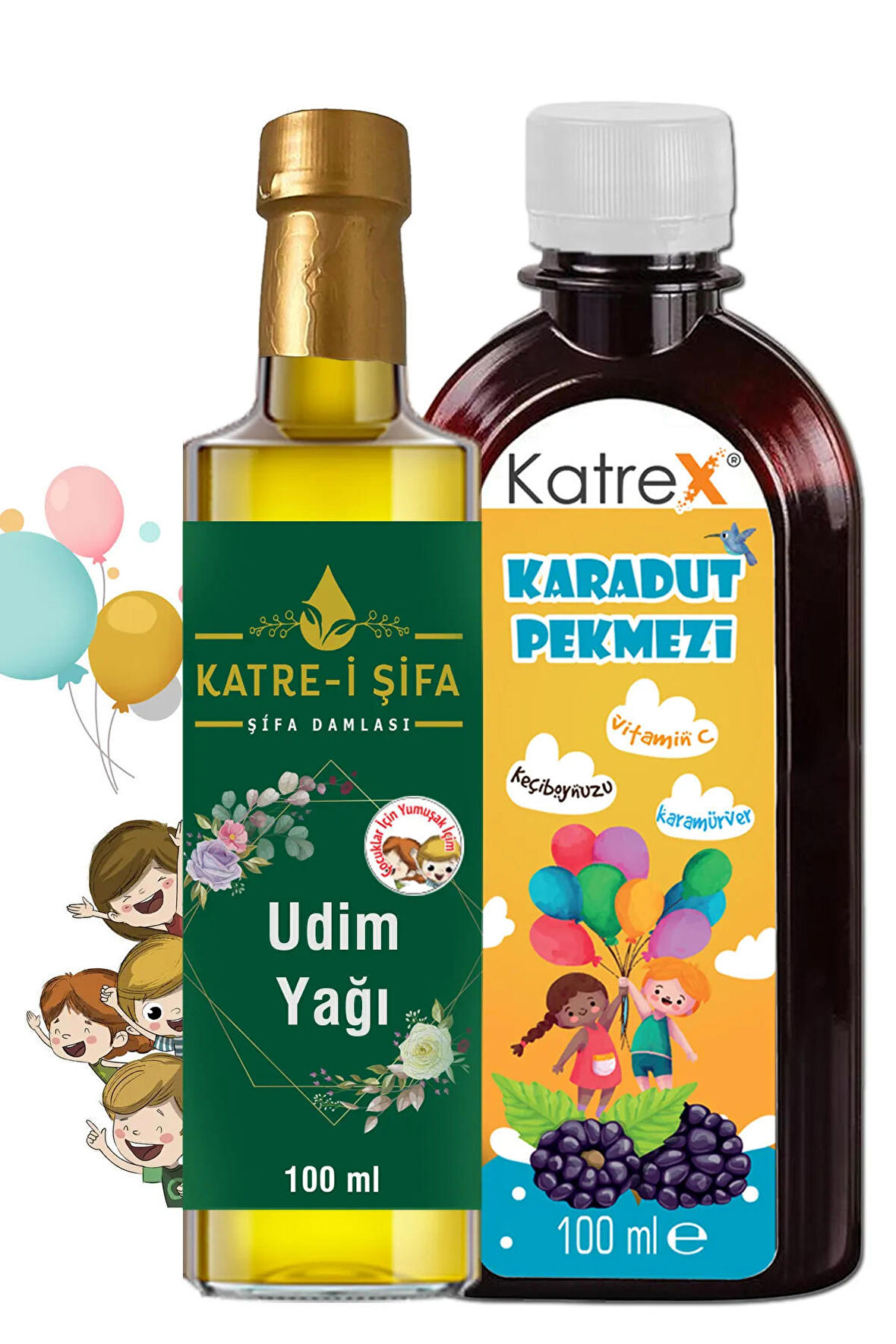 KatreX C Vitaminli Karmaürver Destekli Karadut Pekmezi Karışımı + Çocuklar için UDİM Yağı