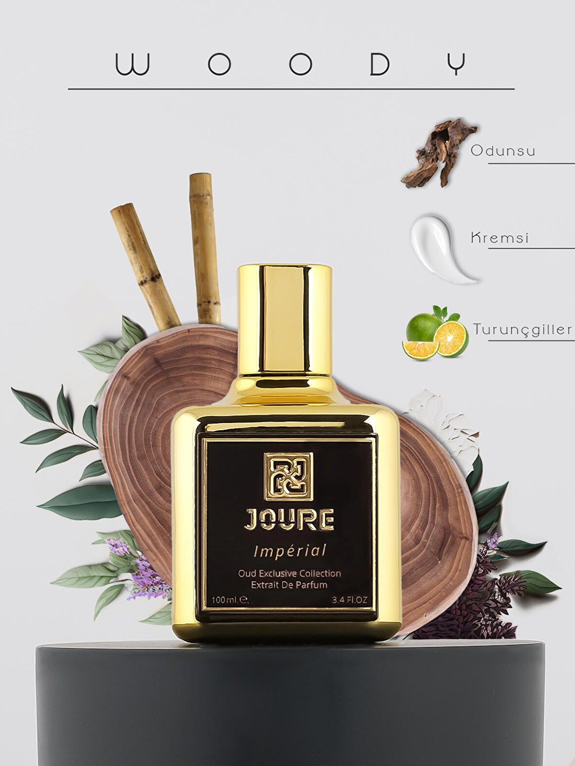 JOURE PERFUME - Imperial Pudralı Kremsi Odunsu Kokulu 100ml Kalıcı Extrait De Parfum Unisex Parfüm