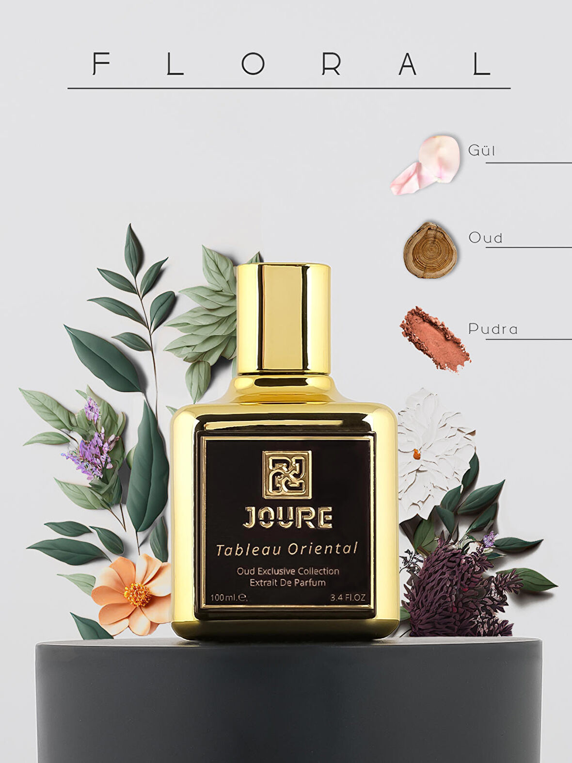 JOURE PERFUME TABLEAU ORIENTAL - OUD VE GÜL KOKULU 100ML KALICI EXTRAIT DE PARFUM UNISEX PARFÜM