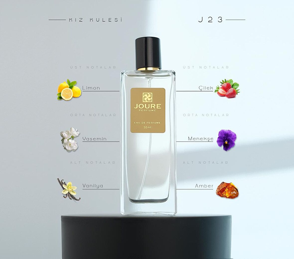 JOURE J23 - TATLI MEYVELİ KARAMEL VANİLYA KOKULU 50ML KALICI EDP KADIN PARFÜM