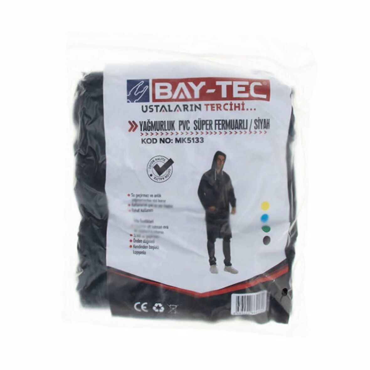 BAY-TEC YAĞMURLUK SÜPER PVC FERMUARLI SİYAH (MK-5133)