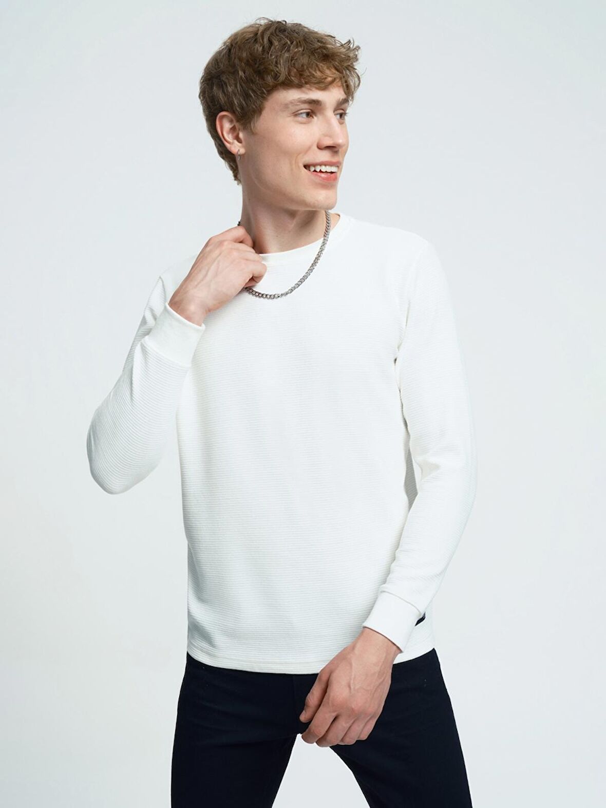 LF2034194 Loft Erkek Sweat OFF WHITE