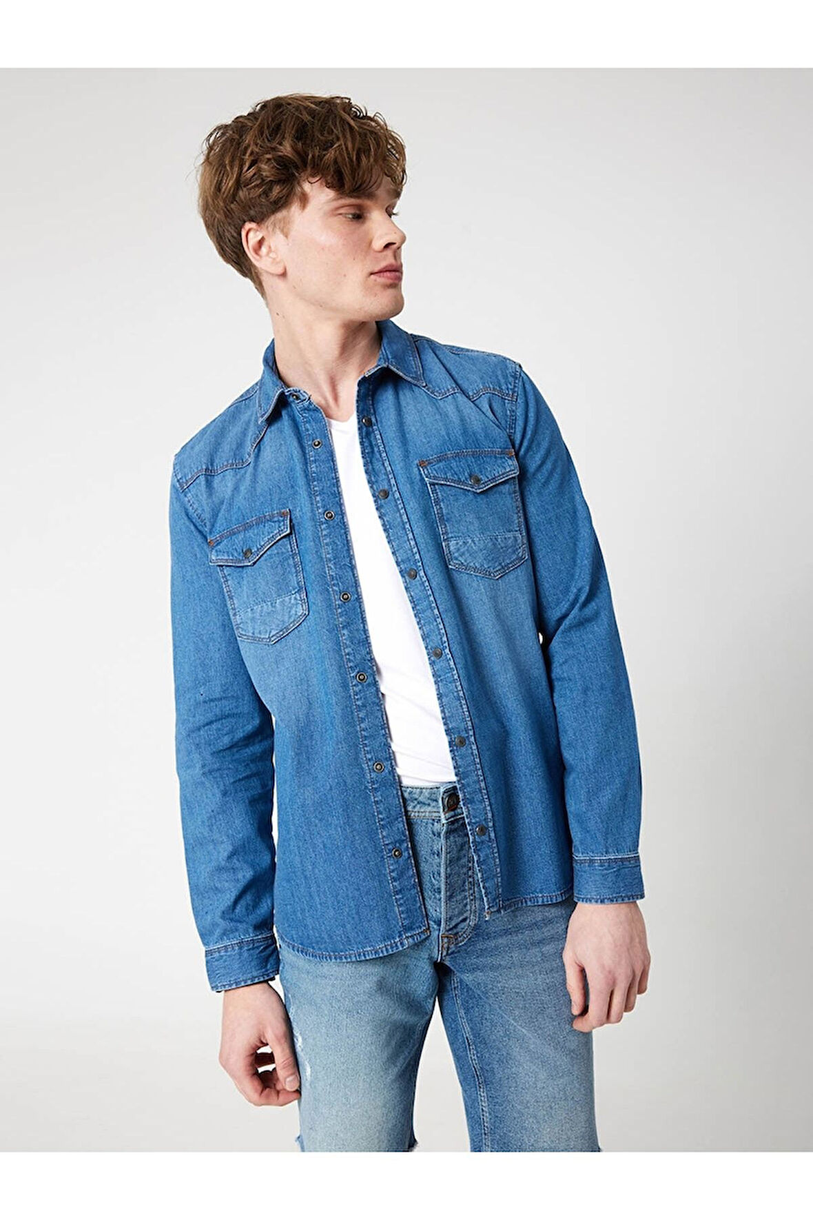 Gömlek Mavi Denim