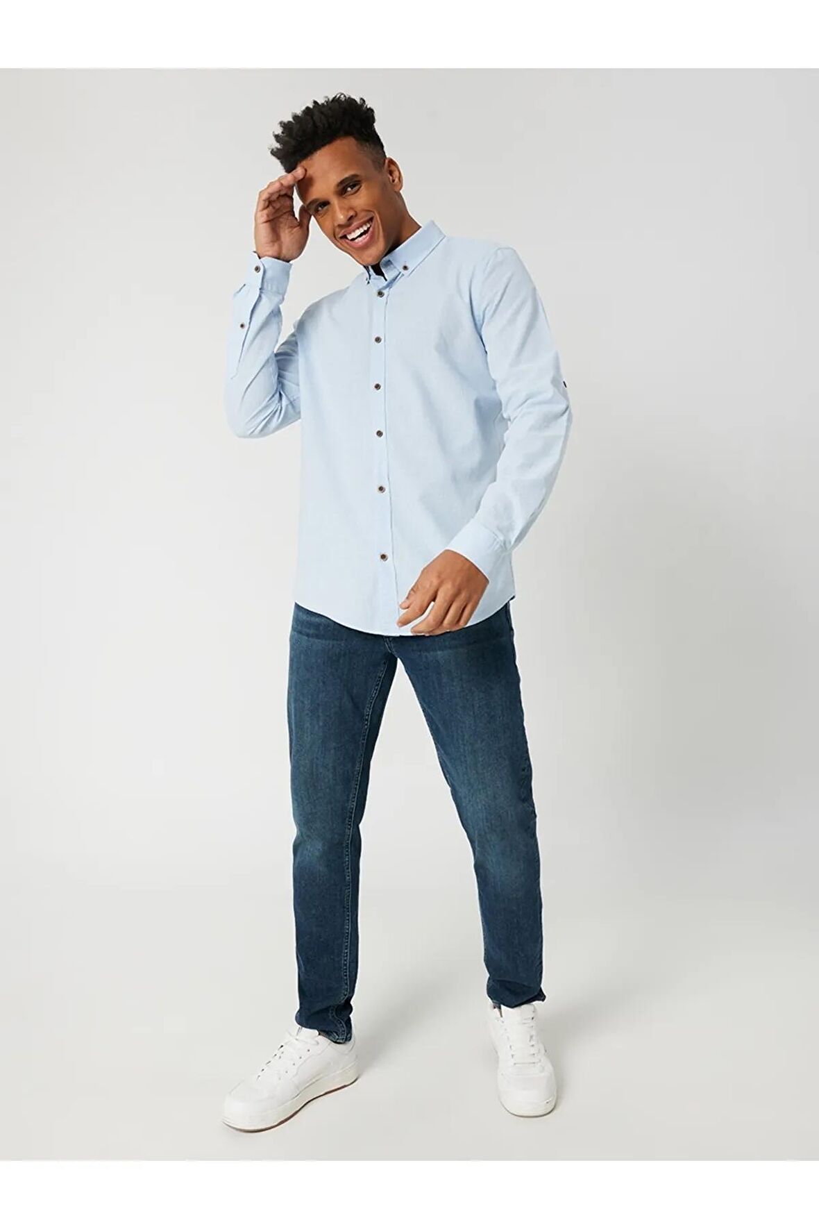 LF2027896 Loft Erkek Uzun Kol Gömlek LIGHT BLUE