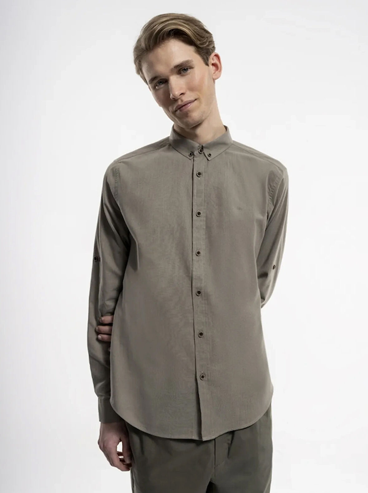 Loft Erkek Uzun Kol Gömlek LF2027896 LIGHT KHAKI