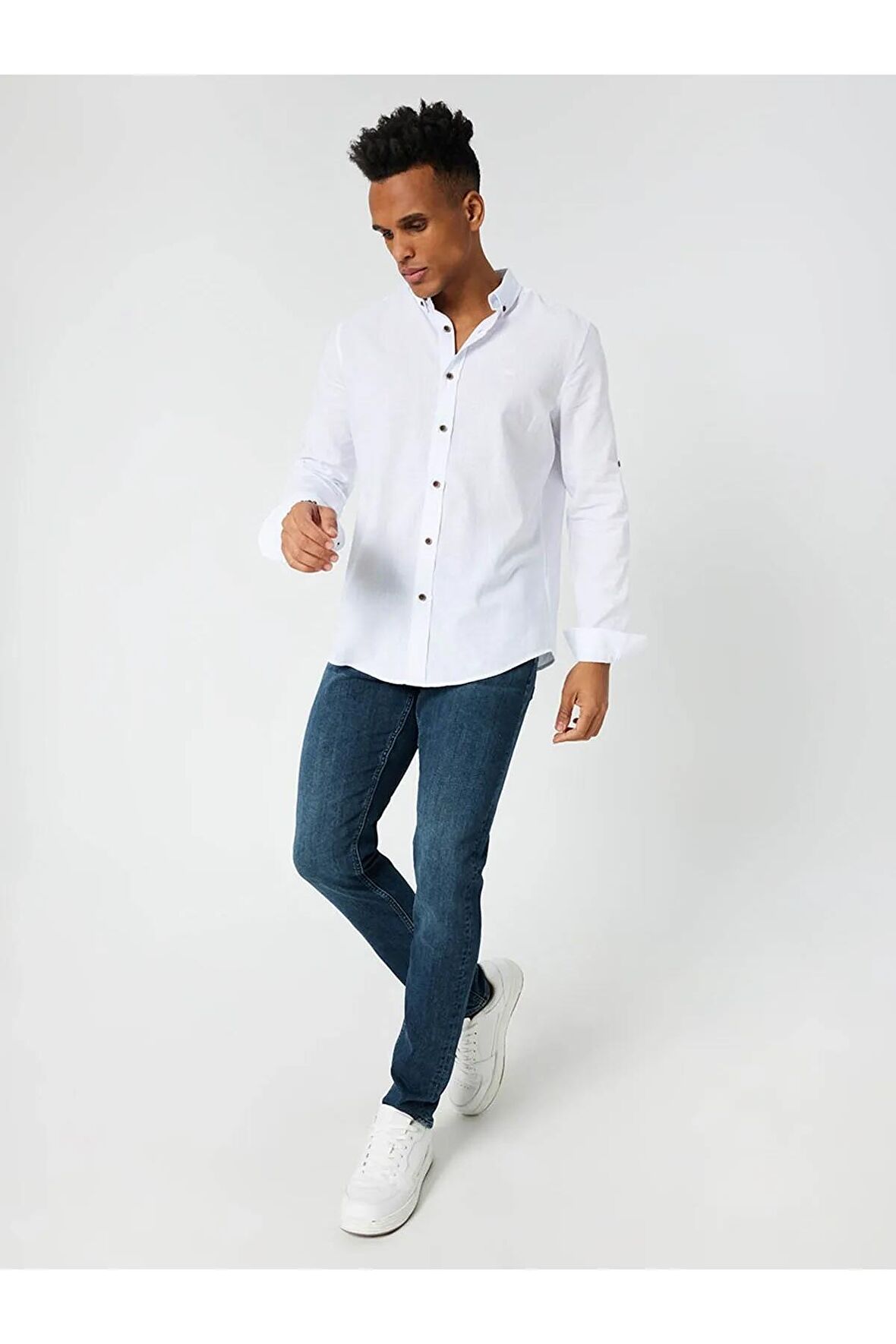 LF2027896 Loft Erkek Uzun Kol Gömlek WHITE