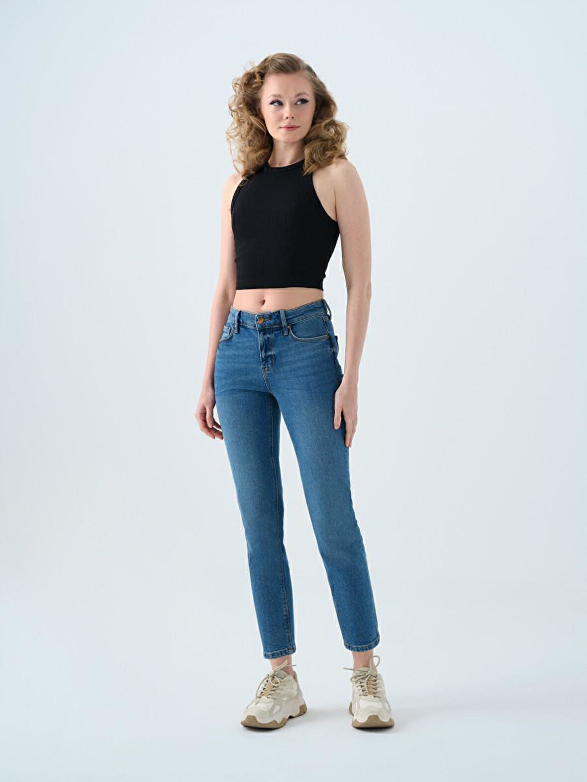 Loft Elena Emıly Mıd Blue Wash Kadın Jean Pantolon LF2037060